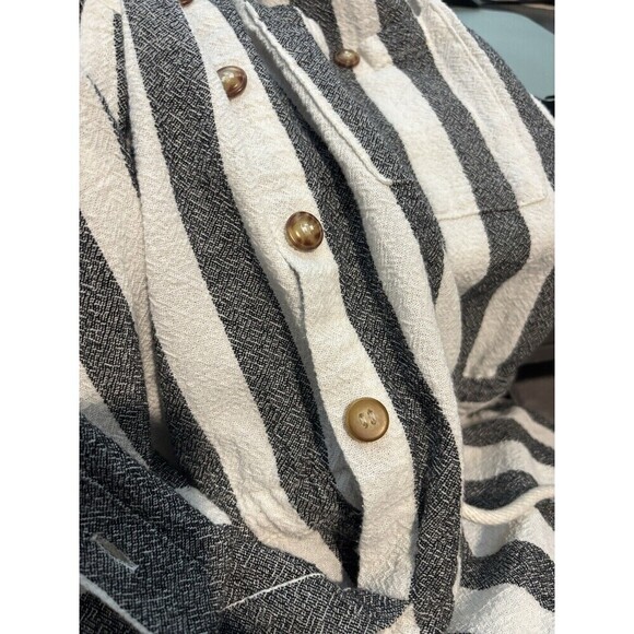 NSF Sue Romper White Blue Stripe Small Sleeveless Drawstring Waist Shorts - Picture 9 of 14